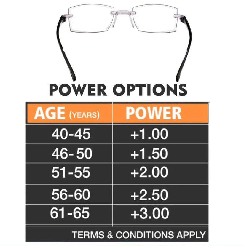 Rimless Auto Focus Reading Glasses ( Buy 1 Get 1 Free)