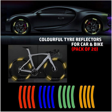 Colorful Tyre Reflectors For Car & Bike (Buy 1 Get 1 Free)