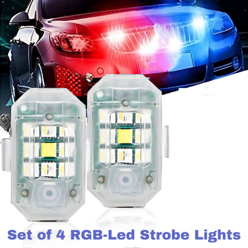 LED Strobe Lights USB Charging (Pack of 2 & 4)